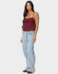EDIKTED Linen Look Open Back Top image number 5