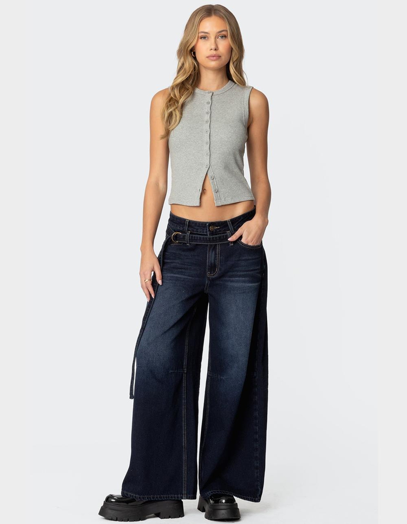 Spiral Studded Low Rise Baggy Jeans main image 0