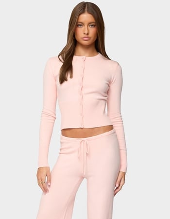 EDIKTED Montanna Rib Knit Cardigan Primary Image