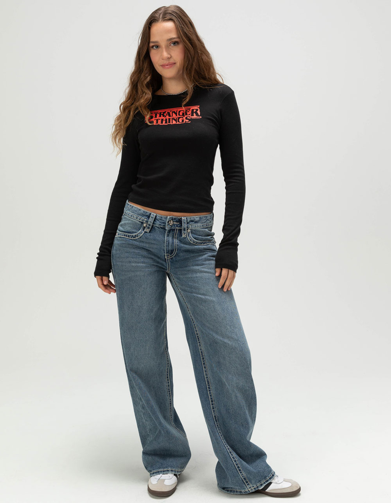 STRANGER THINGS Womens Long Sleeve Baby Tee image number 1