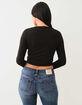 TRUE RELIGION Horseshoe Logo Rib Womens Long Sleeve Baby Tee image number 3