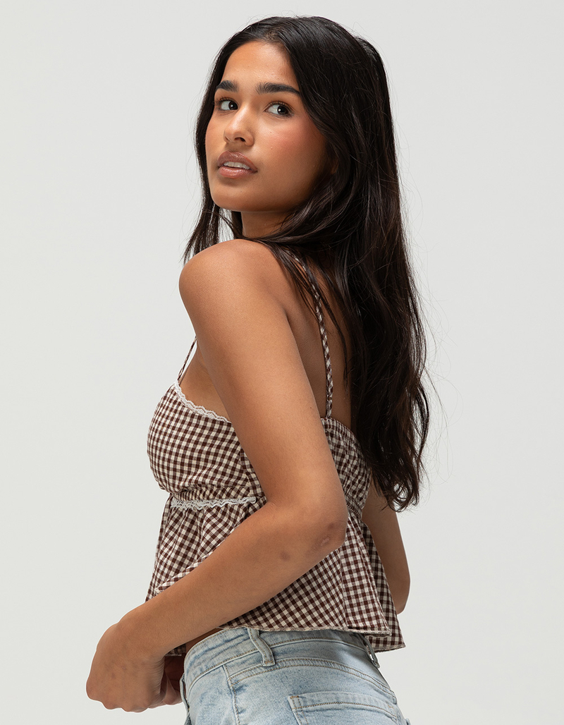 RSQ Womens Plaid Babydoll Top image number 2