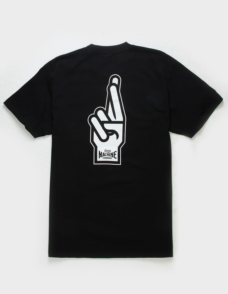 LOSER MACHINE Good Luck Fingers Mens Tee image number 0