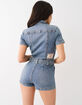 TRUE RELIGION Womens Belted Denim Zip Romper image number 4