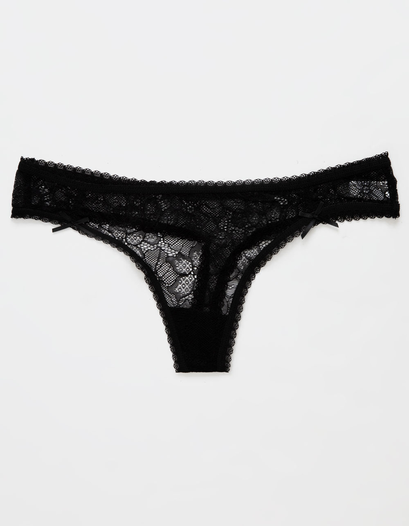 LOVE LIBBY Lace Thong With Bows image number 0