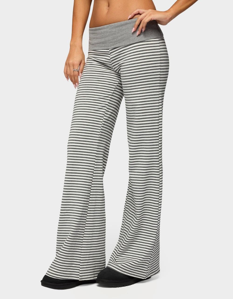 EDIKTED Meggy Striped Foldover Pants image number 1