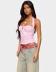 EDIKTED Caitie Striped Buckle Halter Top image number 2