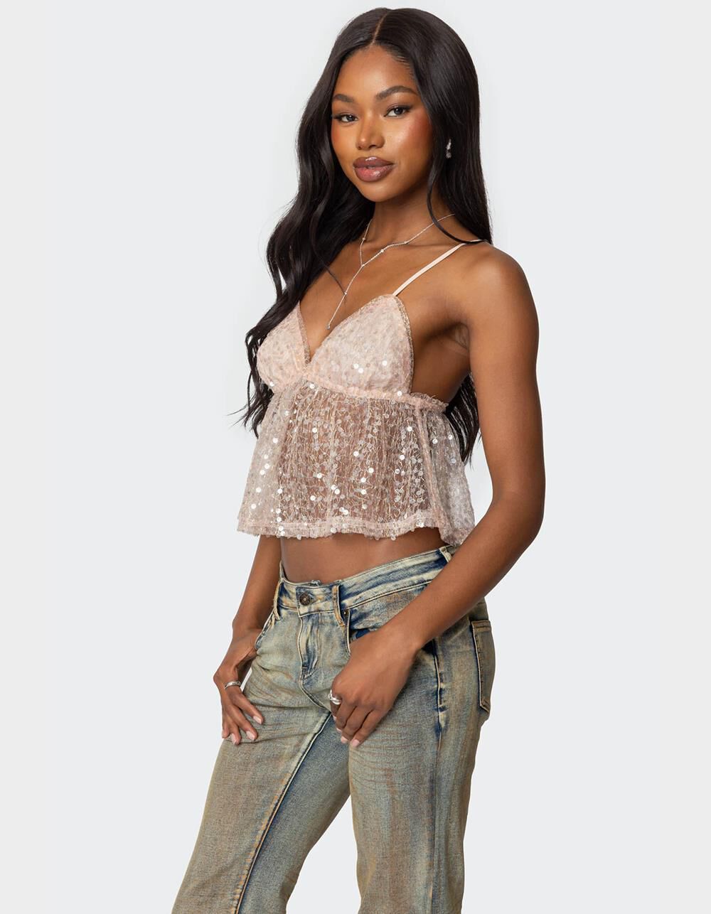 トップス melt the lady eyelet sheer tops MELT THE LADY sheer hook tops - メルカリ