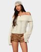EDIKTED Renna Distressed Fold Over Knit Top image number 1