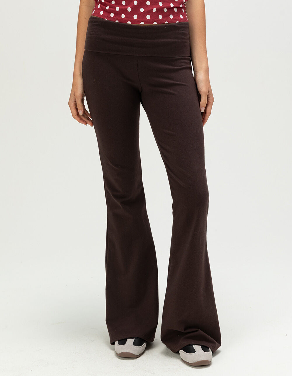 TILLYS Fold Over Flared Womens Pants - BROWN | Tillys