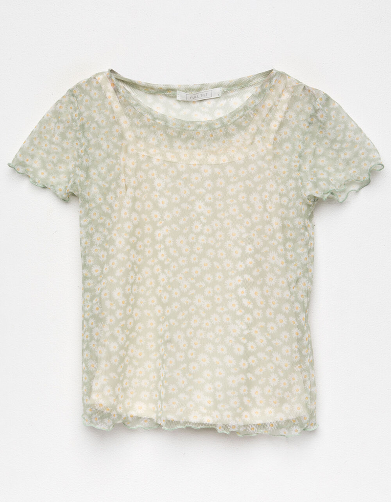 FULL TILT Daisy Mesh Girls Baby Tee image number 0