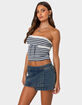 EDIKTED Striped Eyelet Trim Tube Top image number 3