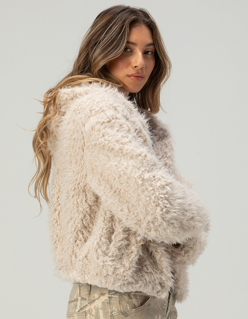 RSQ Womens Long Fur Hooded Jacket image number 2