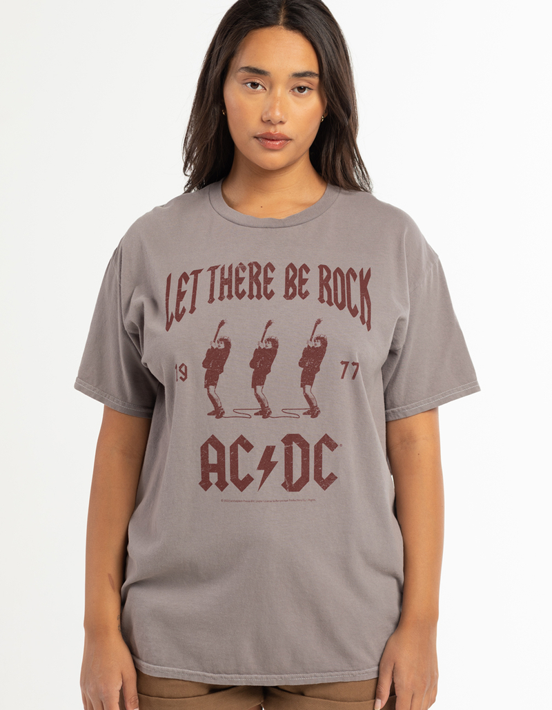 AC/DC Rocked Womens Oversized Tee - LIGHT GRAY | Tillys