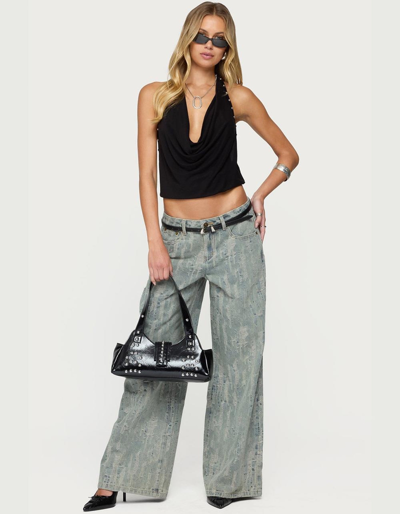 EDIKTED Blaze Distressed Low Rise Jeans image number 4