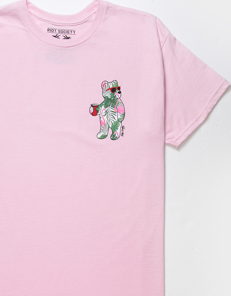 RIOT SOCIETY Flamingo Tropical Bear Mens Tee image number 1