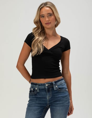 BOZZOLO Womens Surplice Tee Primary Image