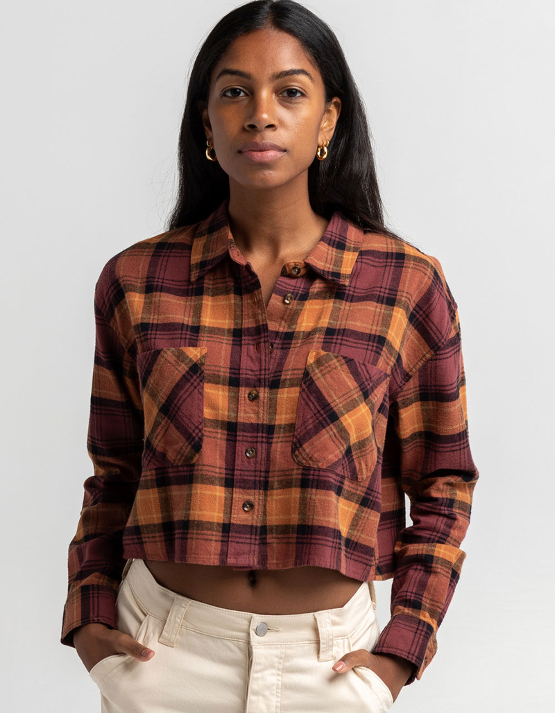 RSQ Womens Flannel Crop Top image number 0
