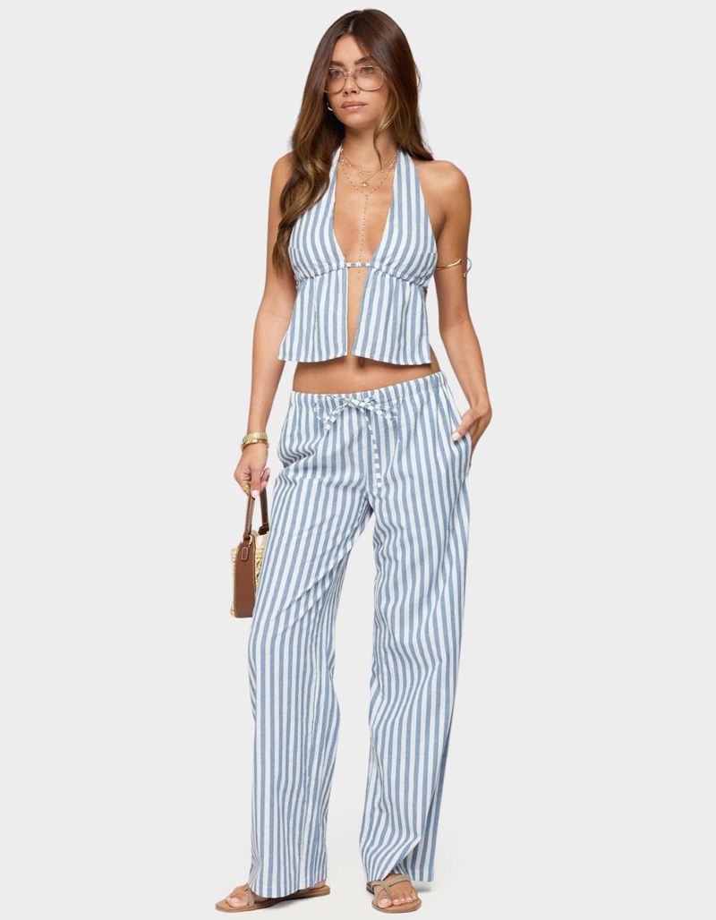 EDIKTED Macey Striped Split Front Backless Top image number 4