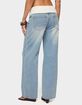 EDIKTED Knit Foldover Low Rise Baggy Jeans image number 3