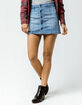 SKY AND SPARROW Button Front Denim Mini Skirt image number 4