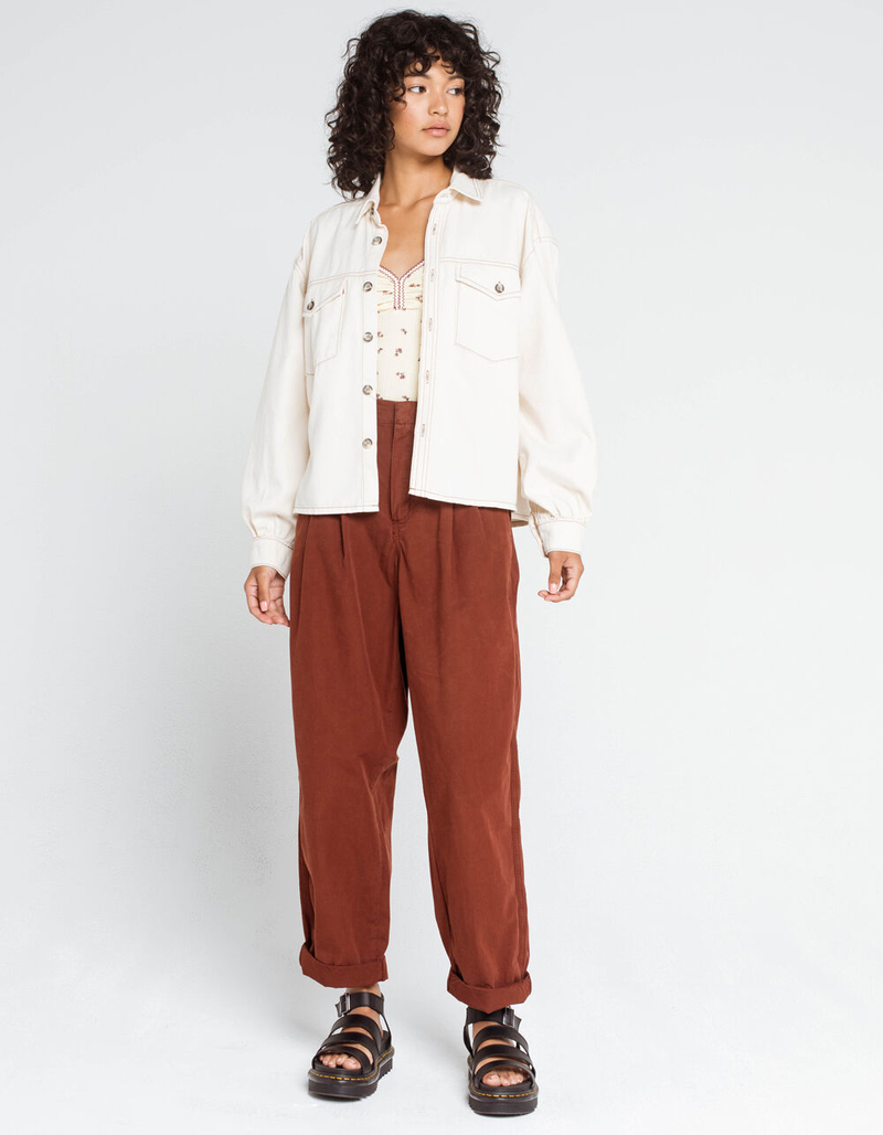 BDG Urban Outfitters Poet Womens Ecru Shirt Jacket image number 3