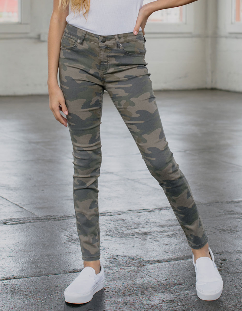 RSQ Mid Rise Camo Girls Skinny Jeggings image number 1
