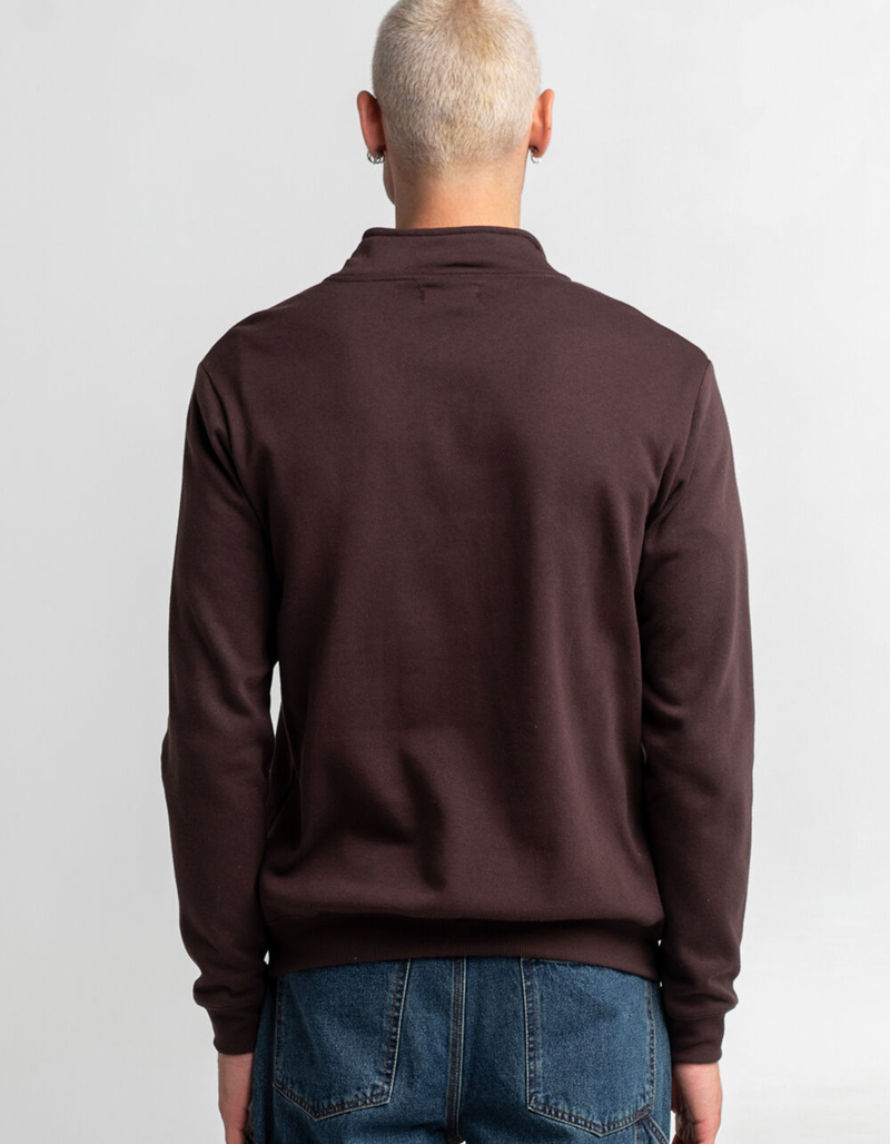RSQ Mens Plum 1/4 Zip Mock Neck Sweatshirt image number 3