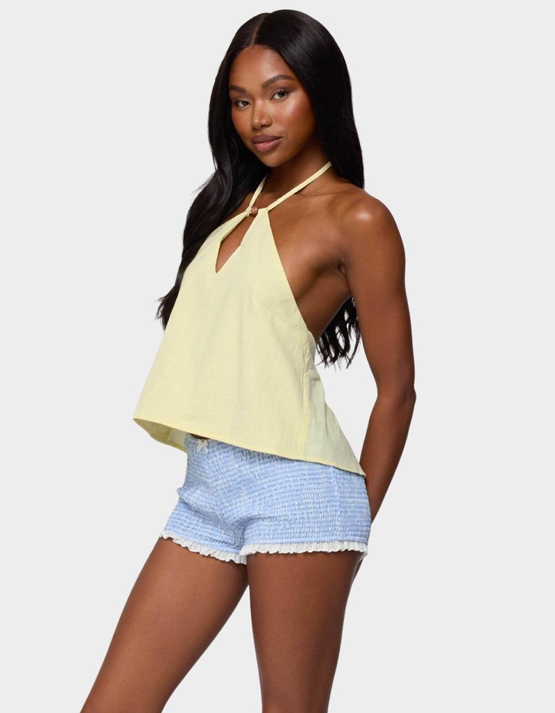 EDIKTED Oliviana Linen Look Halter Top image number 1