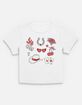 RED Doodle Grid Womens Baby Tee image number 1