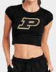PURDUE UNIVERSITY Distressed Primary Logo Womens Baby Rib Tee image number 1