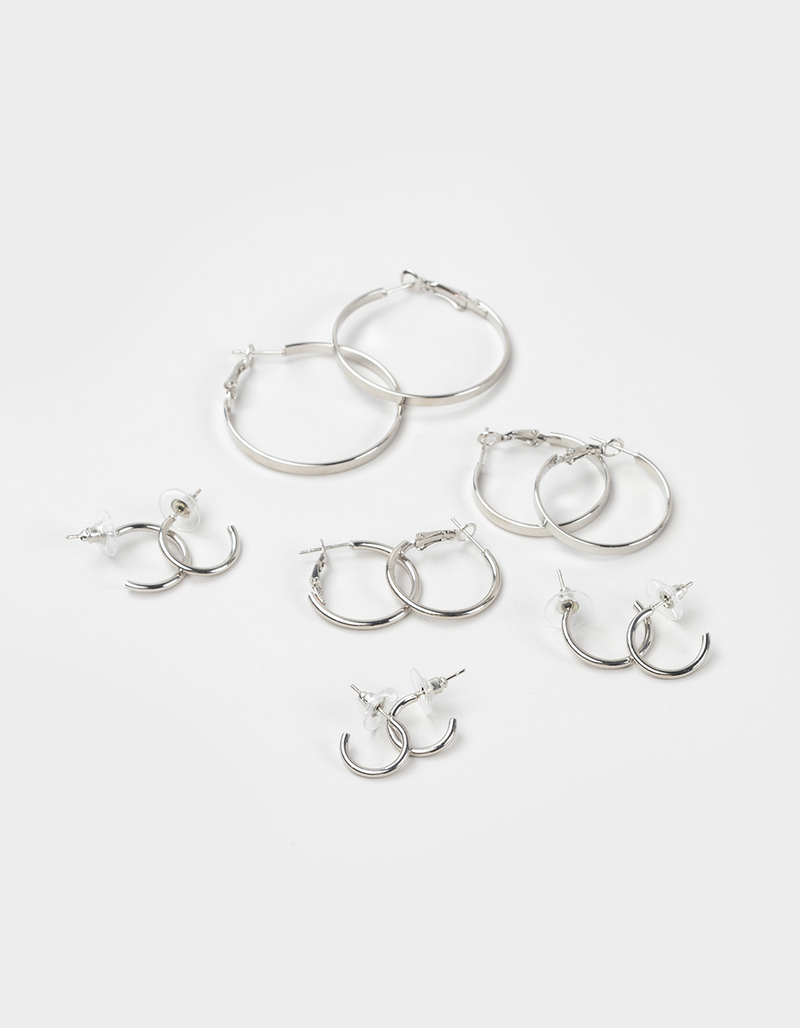 FULL TILT 6 Pack Mixed Hoop Earrings image number 0