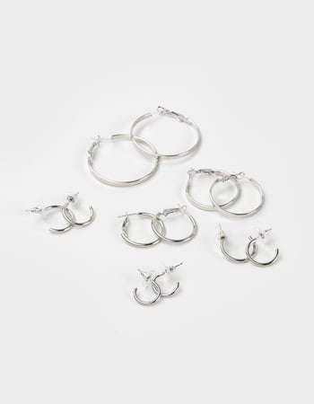 FULL TILT 6 Pack Mixed Hoop Earrings Primary Image