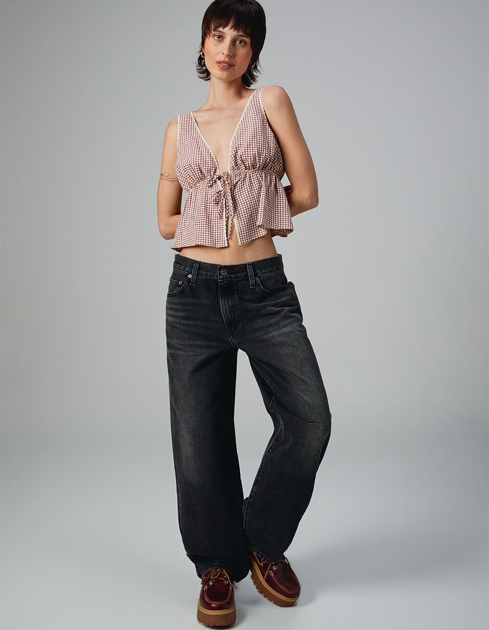 LEVI'S Premium Baggy Dad Jeans - Shrink Up - WASHED BLACK