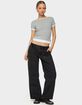 EDIKTED Petite Ayla Low Rise Carpenter Jeans image number 4