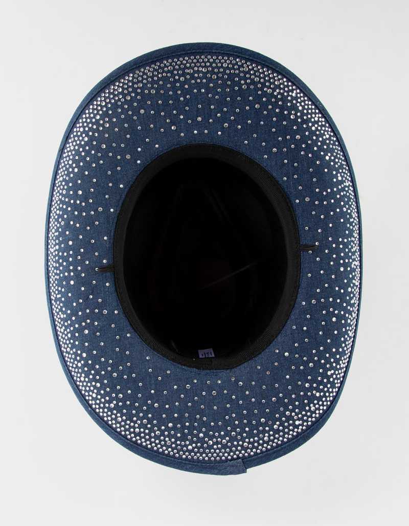 Denim Rhinestone Womens Cowboy Hat image number 3
