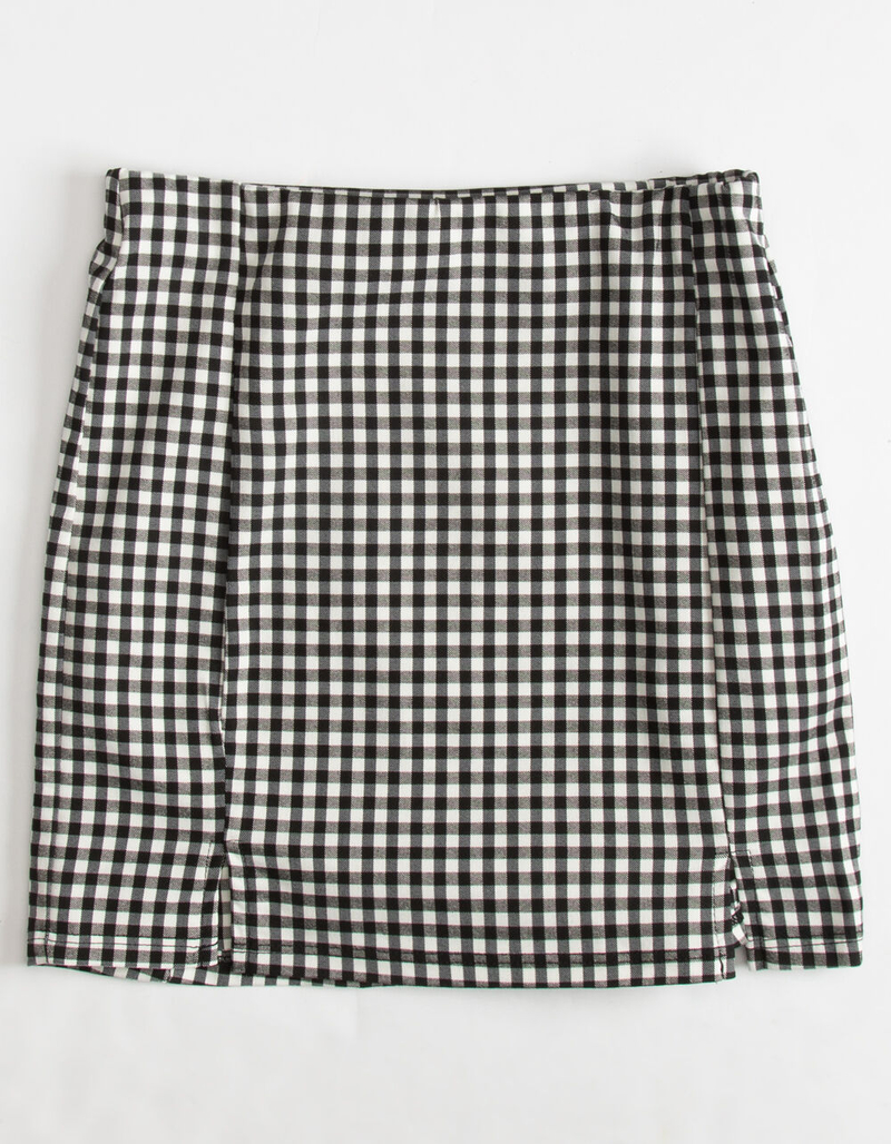 WHITE FAWN Gingham Slit Girls Skirt image number 1