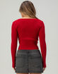 RSQ Womens Long Sleeve Square Neck Rib Bow Top image number 4