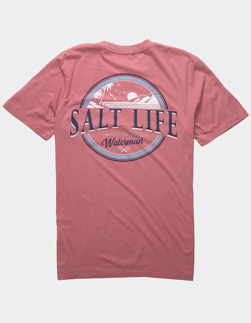 SALT LIFE Watermans Sunset Mens Mauve T-Shirt image number 0