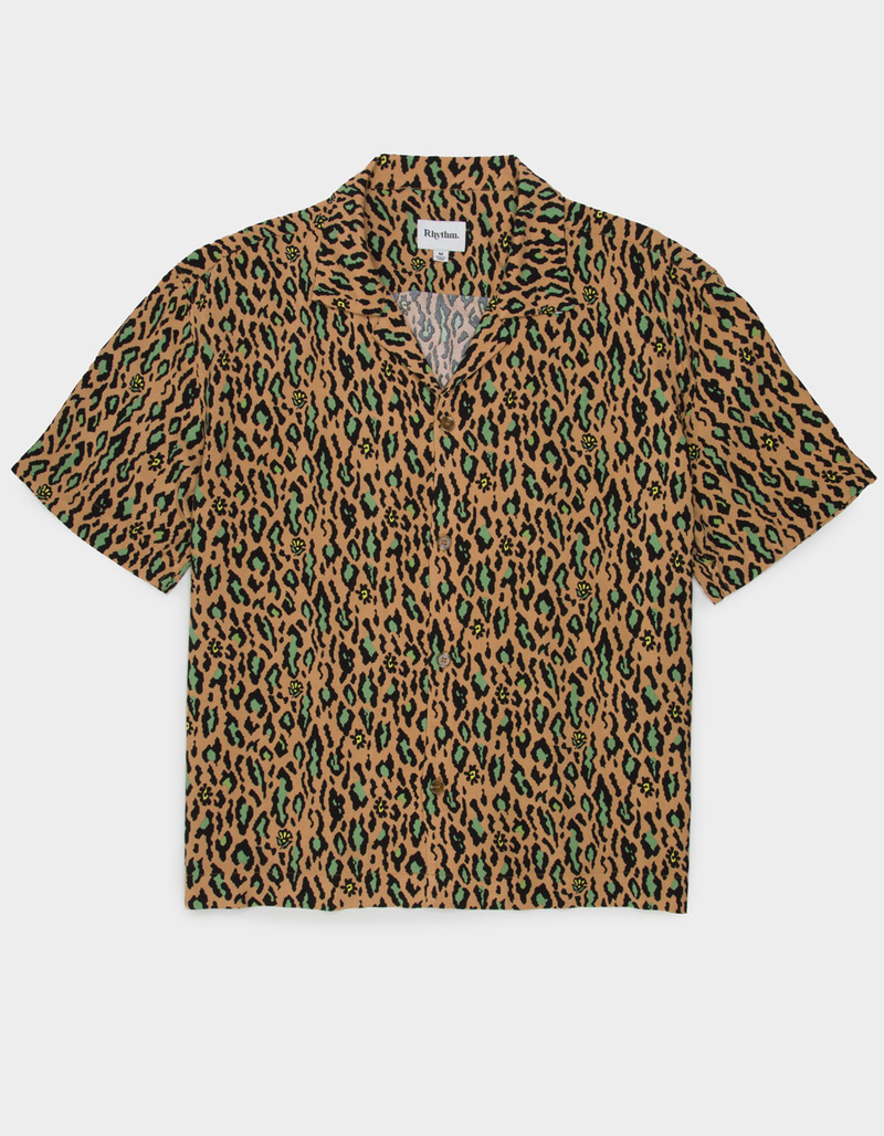 RHYTHM Leopard Print Mens Button Up Shirt  image number 0