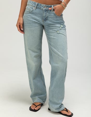 RSQ Womens Low Rise Loose Straight Jeans Alternative Image