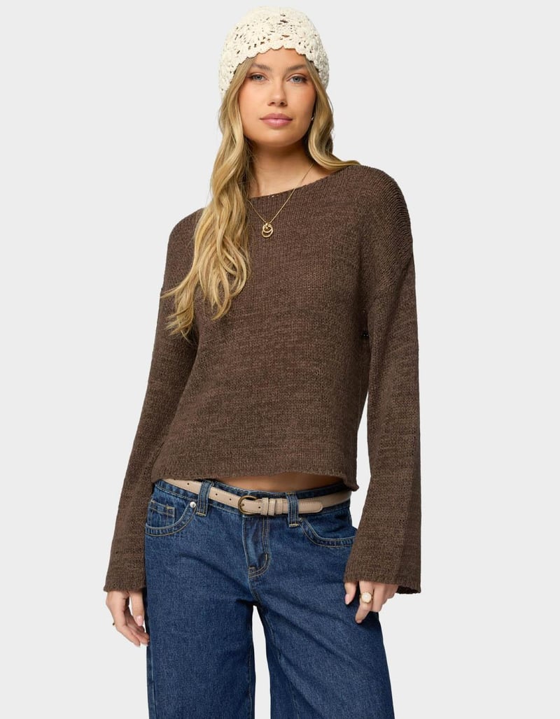 EDIKTED Drop Shoulder Light Knit Sweater image number 0