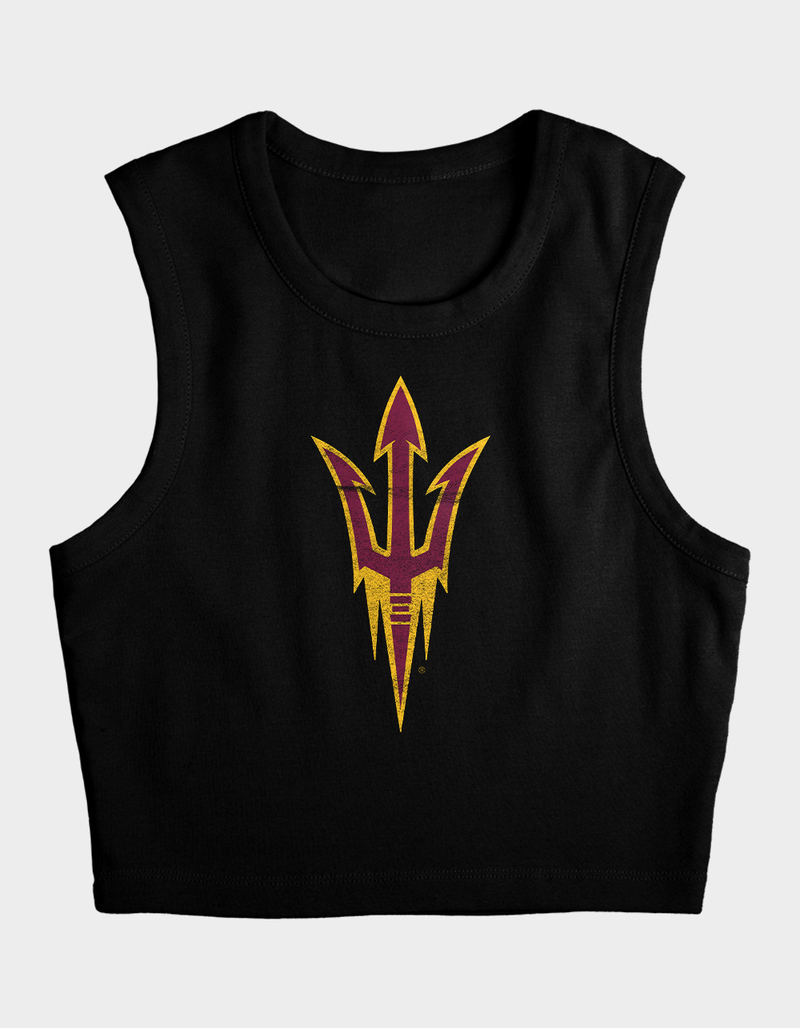 ARIZONA STATE UNIVERSITY Distressed Primary Logo Womens Cropped Tank Top image number 3