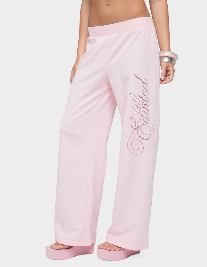 EDIKTED Edikted Studio Rhinestone Sweatpants image number 1