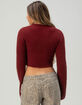 WEST OF MELROSE Fuzzy Tie Front Womens Cardigan image number 4