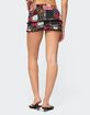 EDIKTED Kylo Mixed Print Drawstring Mini Skirt image number 2