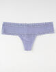 FULL TILT Lace Trim Rib Lilac Thong image number 1