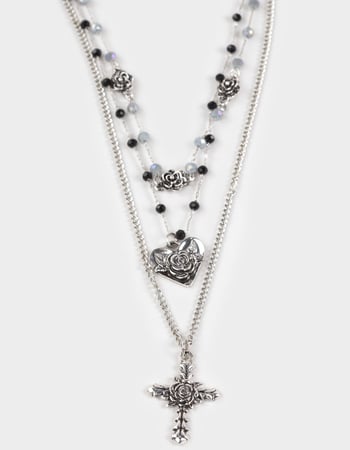 FULL TILT Layered Cross/Rose Necklace Alternative Image