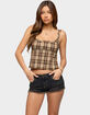 EDIKTED Sanya Backless Plaid Top image number 2