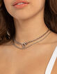 RSQ 2 Pack Chain Layered Heart Lock Necklace image number 2